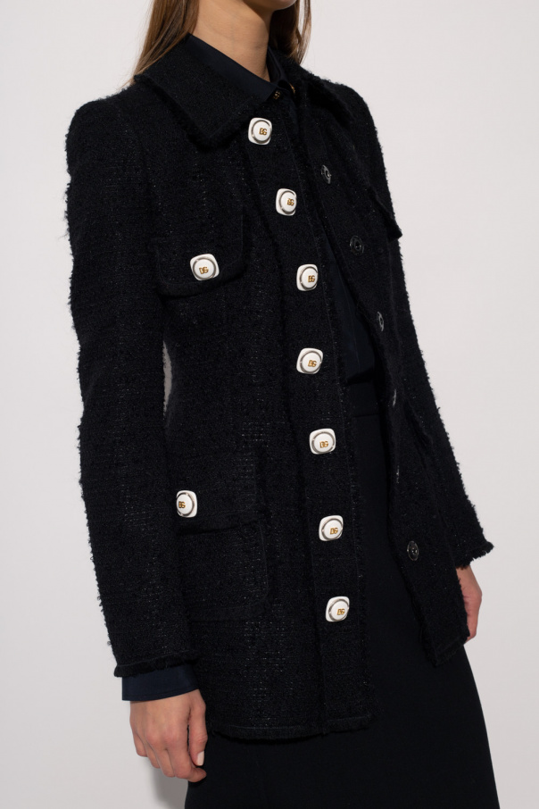 ジャケット DOLCE & GABBANA BLACK TWEED BLAZER Single-breasted tweed jacket in Black for Women